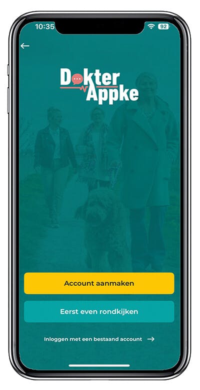 Voorbeeld  van de app Dokter Appke op mobiel